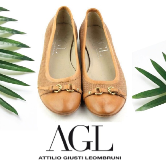 tan woven ballet pumps